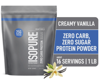 Isopure Zero Carb 100% Pure Whey Isolate Protein Powder, Creamy Vanilla, Zero Sugar, Gluten Free, With Vitamins, 25g Protein Per Serving, 1 Lb Isopure Zero Carb 100% Pure Whey Isolate Protein Powder, Creamy Vanilla, Zero Sugar, Gluten Free, With Vitamins, 25g Protein Per Serving, 1 Lb