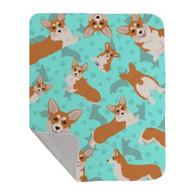 Red and White Pembroke Corgi Quilted Blanket 50x60 Artwork Pattern Quilted Throw Blanket for Bed, Couch, Sofa, Soft and Lightweight Red and White Pembroke Corgi Quilted Blanket 50x60 Artwork Pattern Quilted Throw Blanket for Bed, Couch, Sofa, Soft and Lightweight
